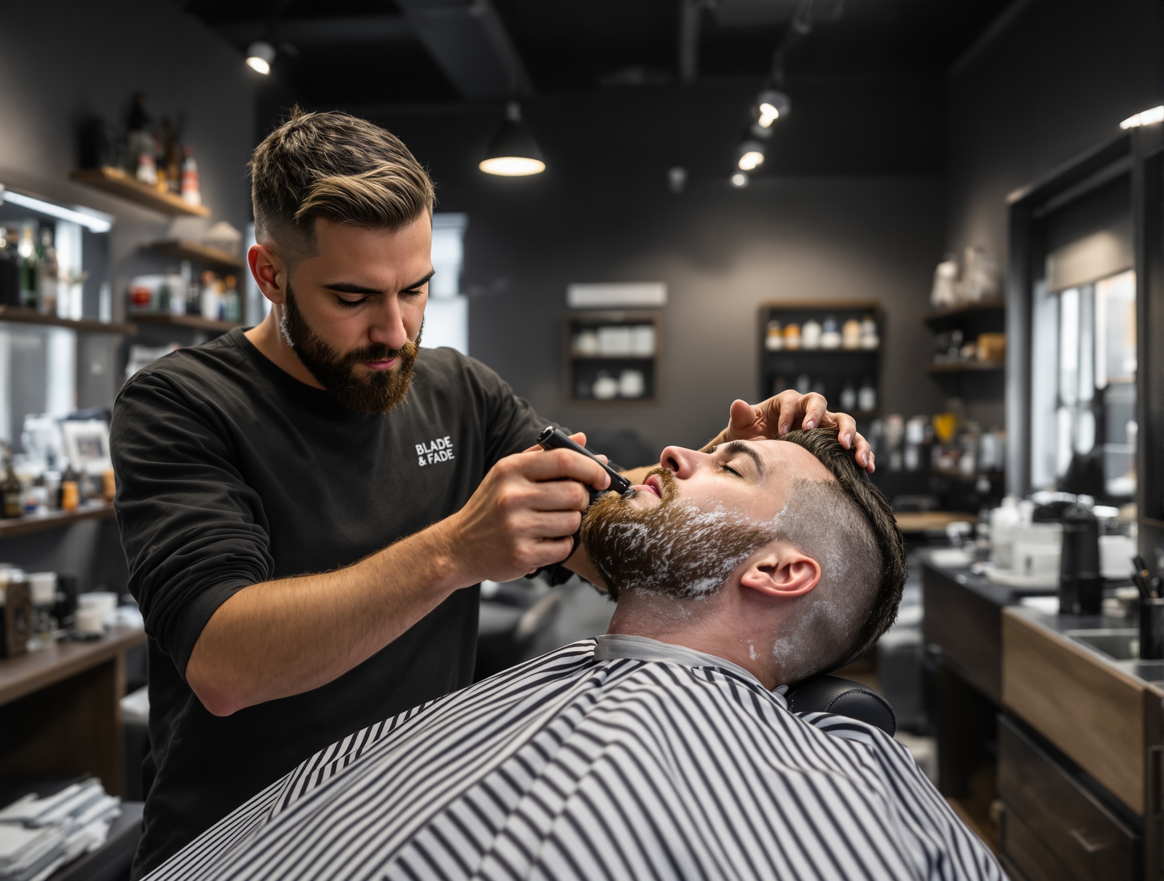 Blade & Fade — Rasage traditionnel serviette chaude