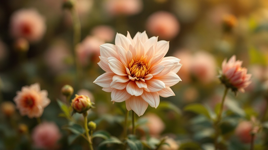 Dahlien in warmen Tönen